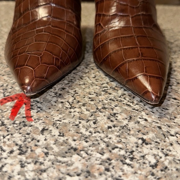 Tory Burch Georgina Croco Embossed Leather Boots 7 1/2 - Picture 9 of 17